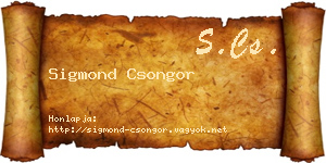 Sigmond Csongor névjegykártya