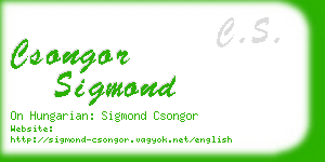 csongor sigmond business card